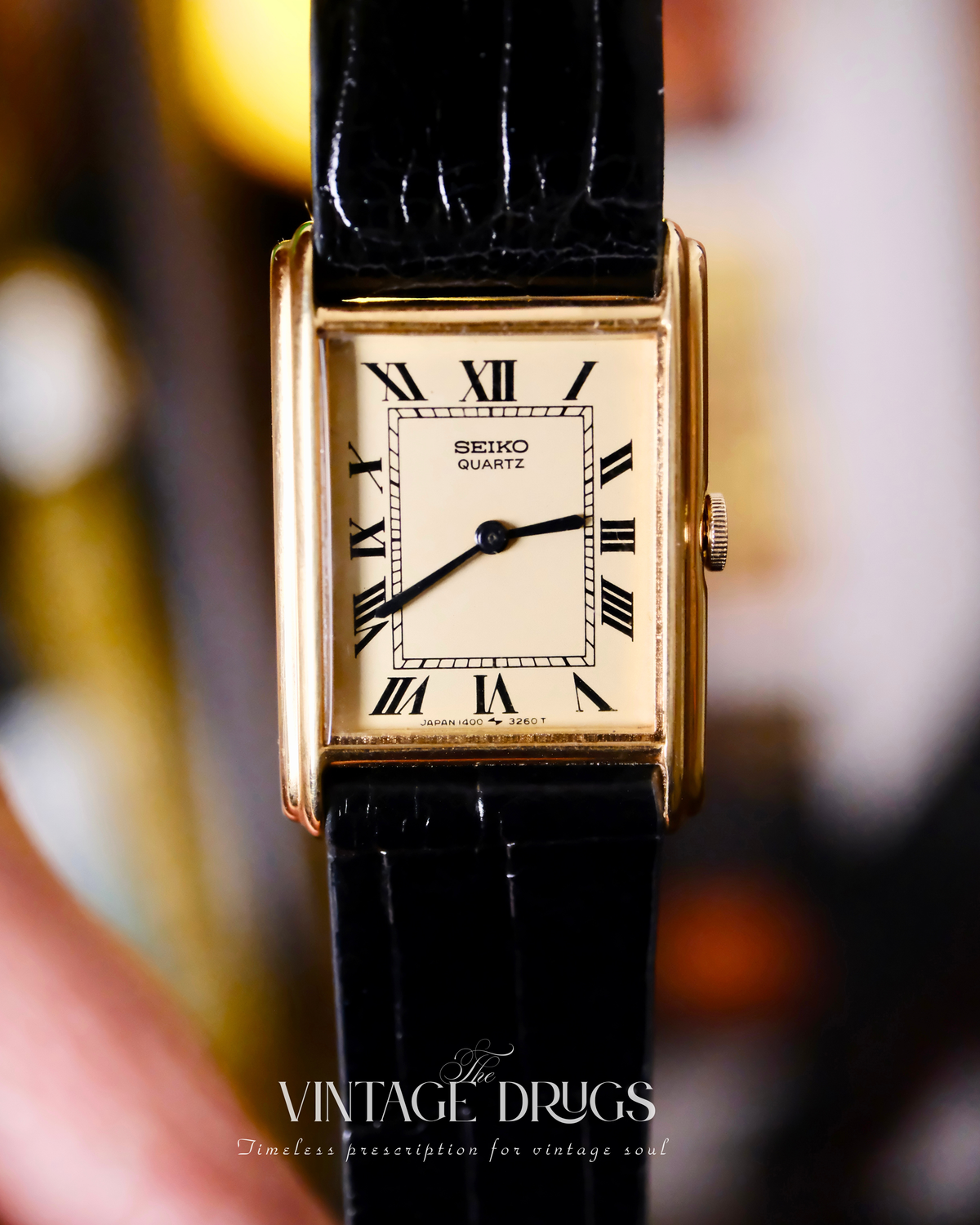 Seiko Gold-Plated Roman Dial 1984 Ref. 1400-6820 — NOS Super Rare