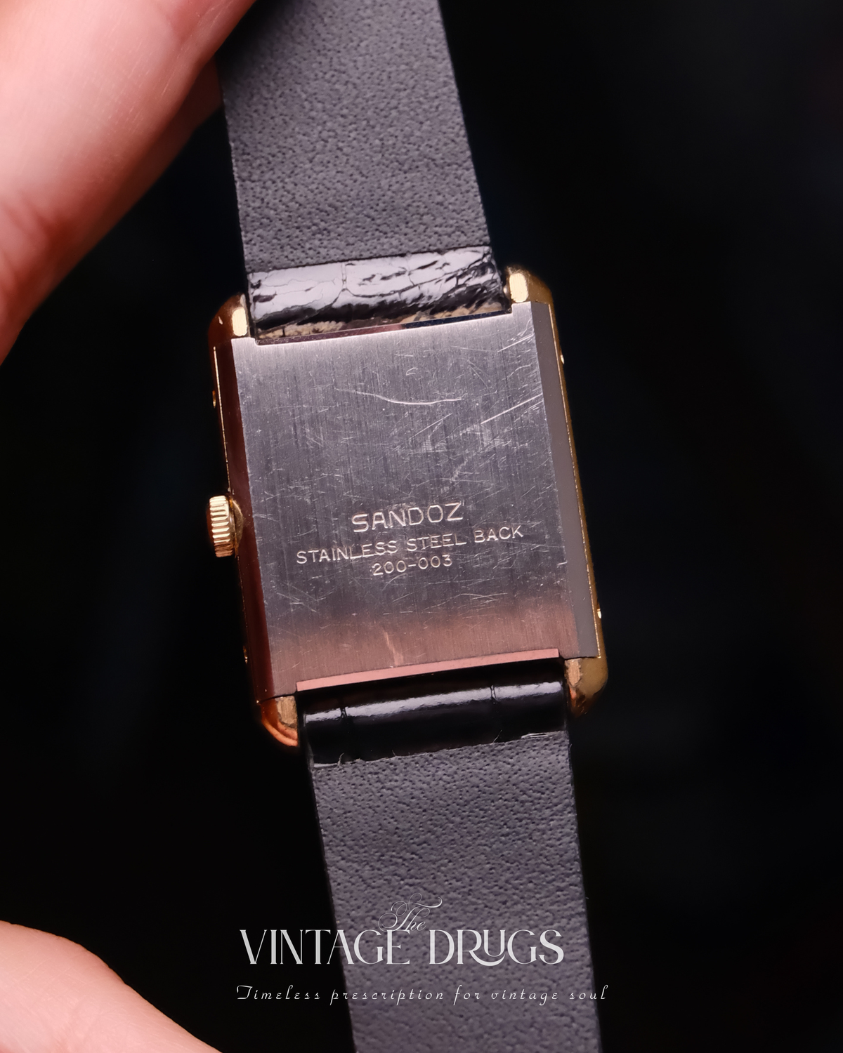 Sandoz Must de Homage Champagne-Gold Roman Dial 1980s Ref. Sandoz-CH-80s