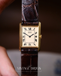 Seiko Vintage Gold-Plated Tank Watch 1980s - Must de Homage Ref. 1400-6820