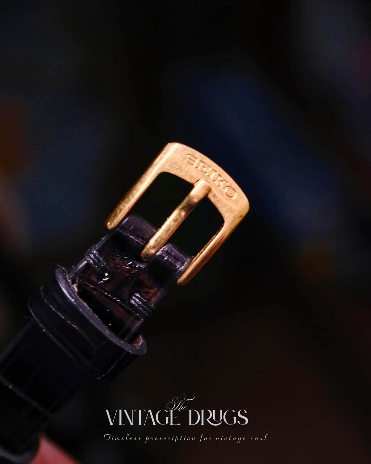 Seiko Deep Blue Rope Case 1980s Ref. 11-8410 — Art Deco Vintage
