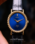 Seiko Deep Blue Rope Case 1980s Ref. 11-8410 — Art Deco Vintage