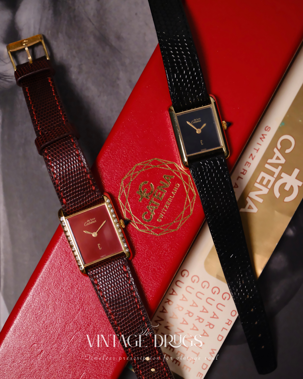Catena Red Dial 1980s Vintage Watch — Super Rare