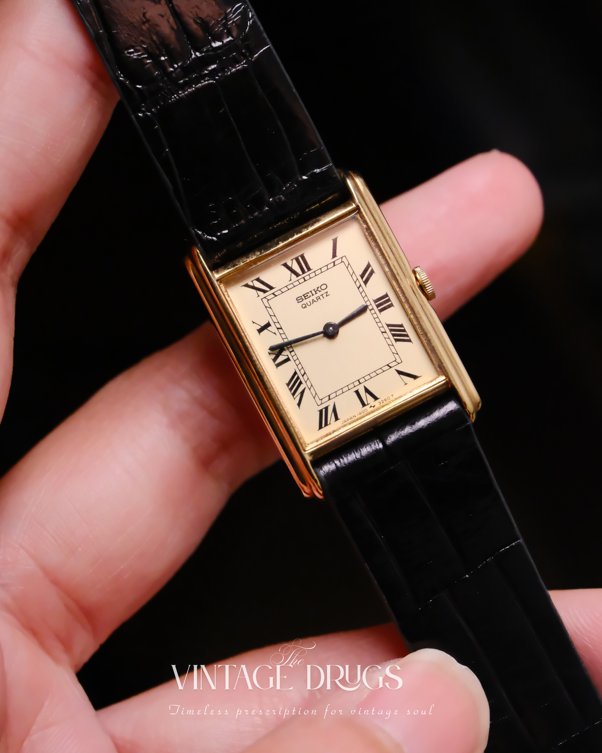 Seiko Gold-Plated Roman Dial 1984 Ref. 1400-6820 — NOS Super Rare
