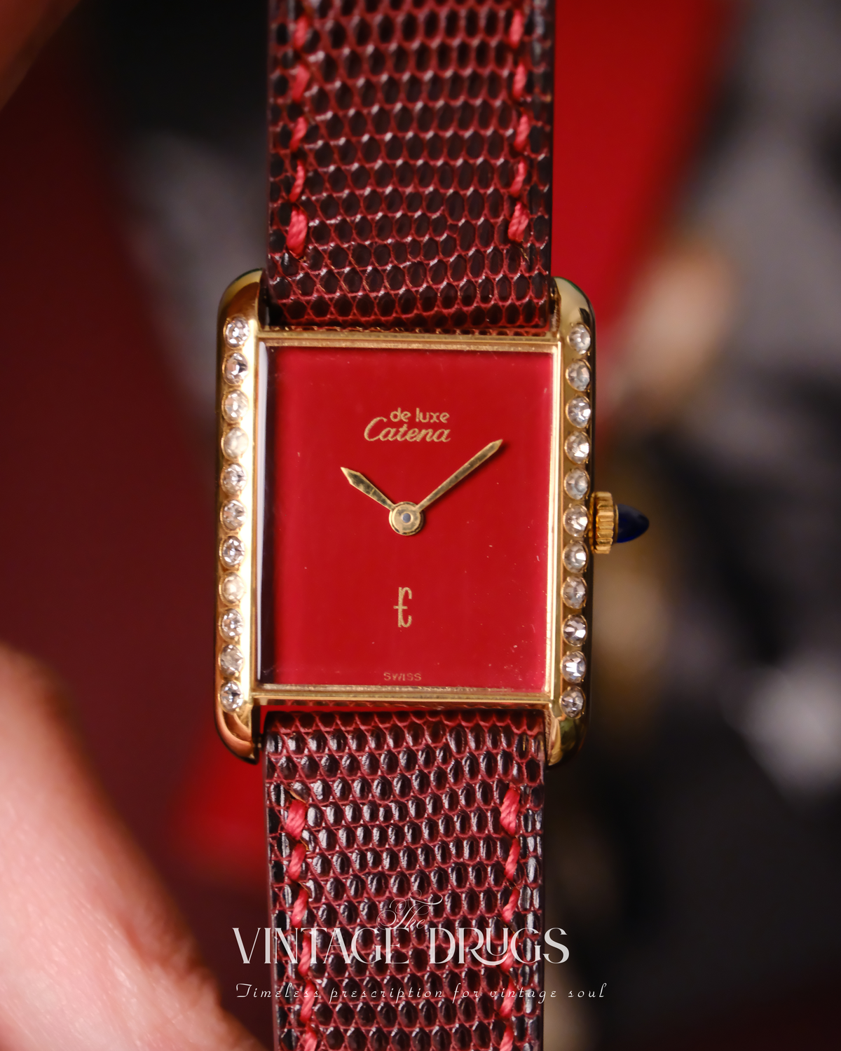 Catena Red Dial 1980s Vintage Watch — Super Rare