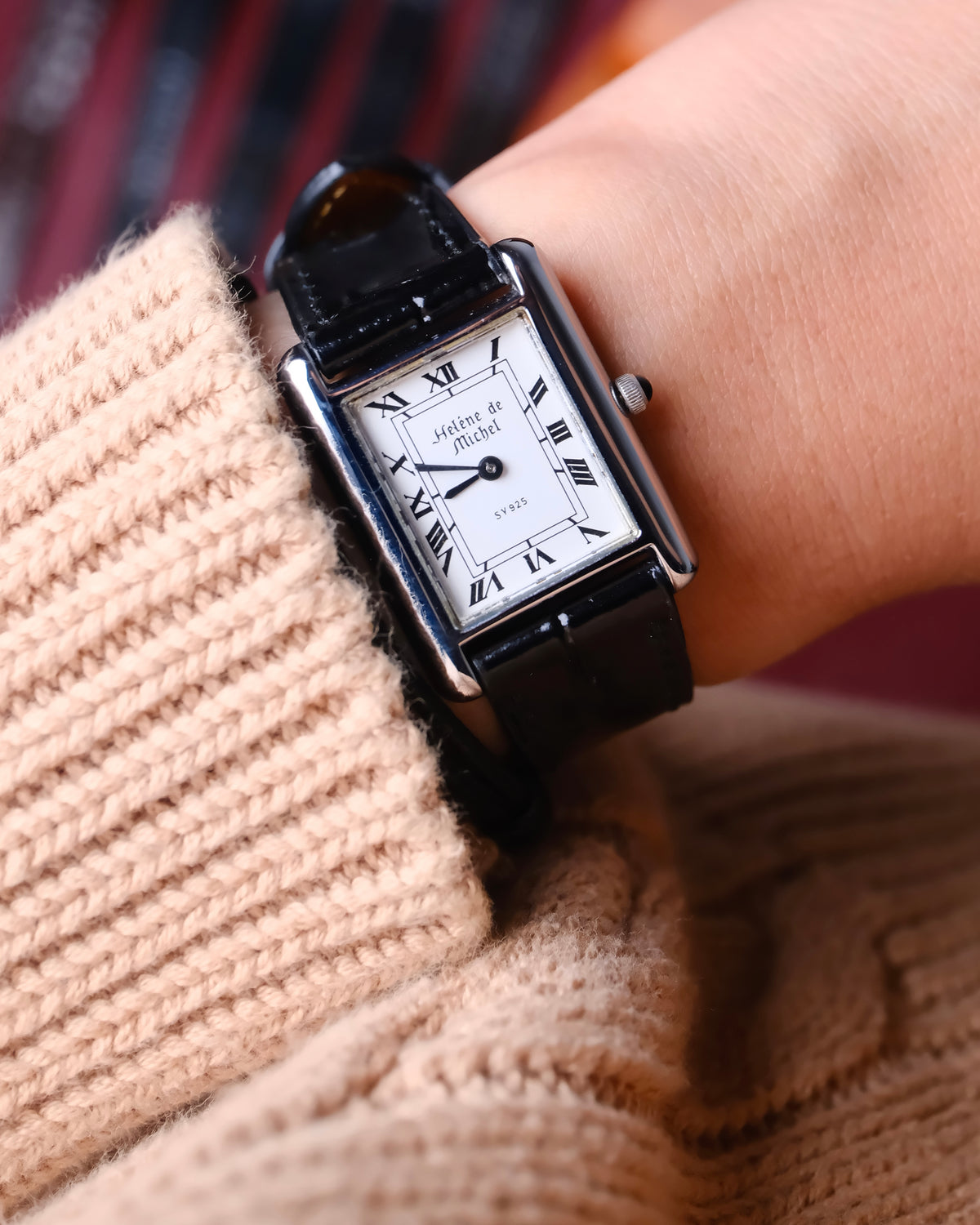 1980s Helene de Michel Silver 925 Vintage Tank Watch