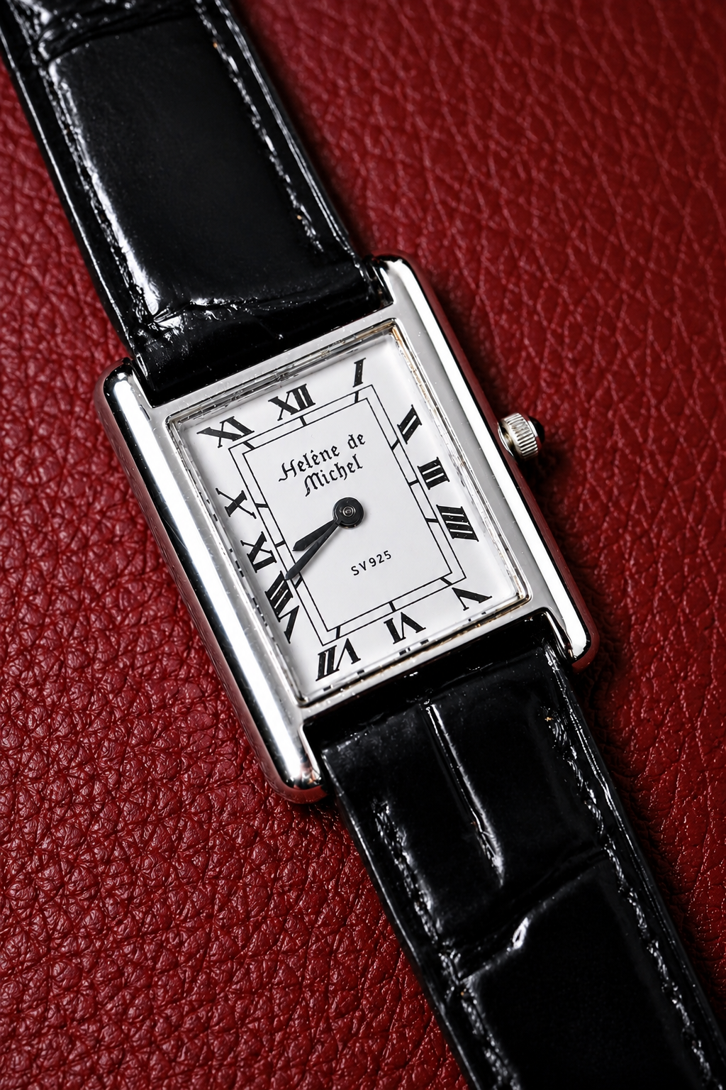 1980s Helene de Michel Silver 925 Vintage Tank Watch