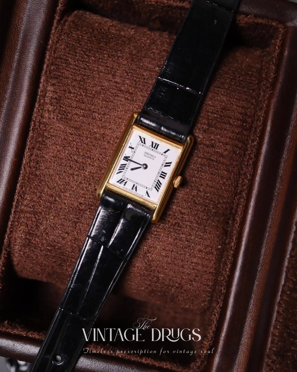 1980s Seiko Mini Tank Ref. 2C20-6550 — Super Rare 40th Anniversary Commemorative Edition