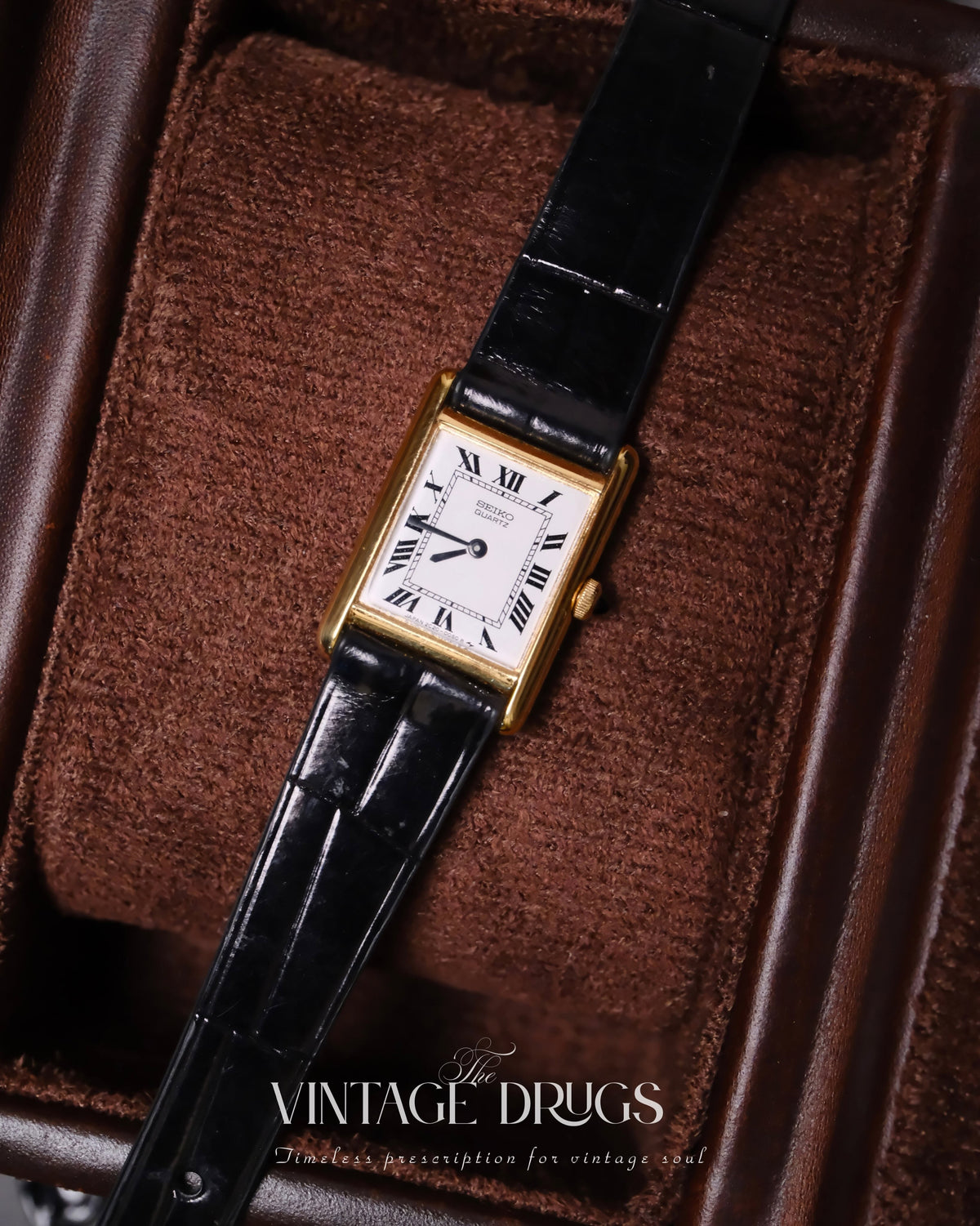 1980s Seiko Mini Tank Ref. 2C20-6550 — Super Rare 40th Anniversary Commemorative Edition